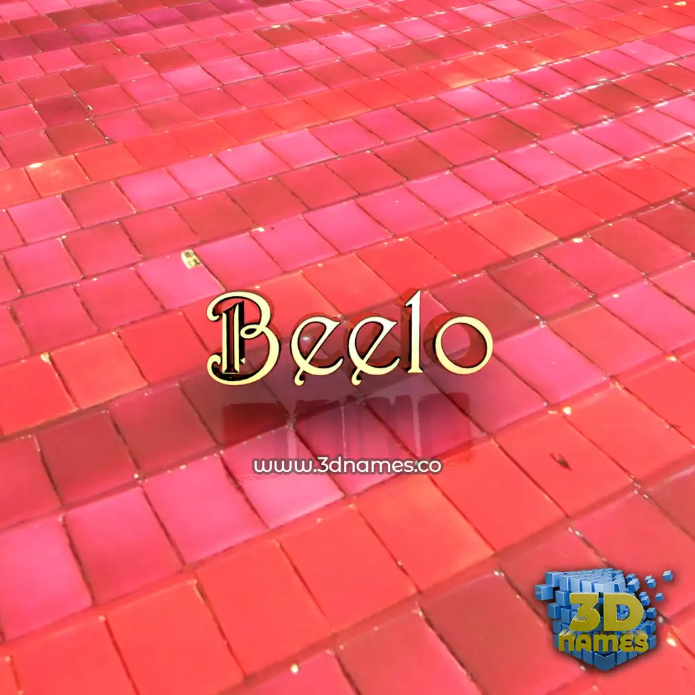 beelo in Red Tiles style - 3D name wallpaper