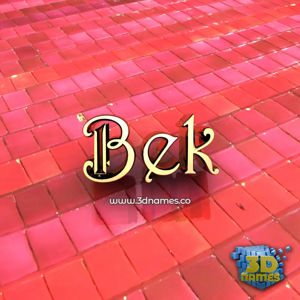 bek in Red Tiles style - 3D name wallpaper