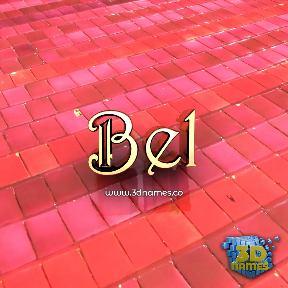 bel in Red Tiles style - 3D name wallpaper