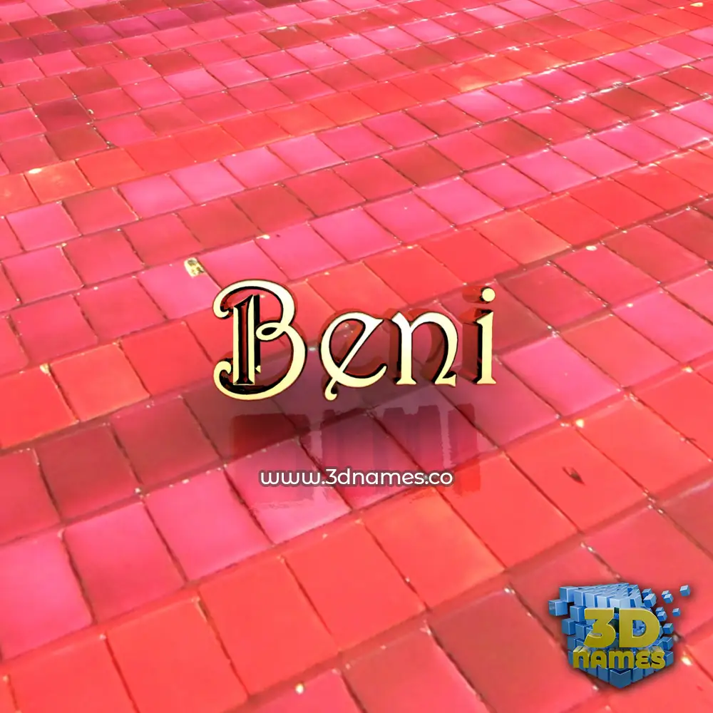 beni in Red Tiles style - 3D name wallpaper