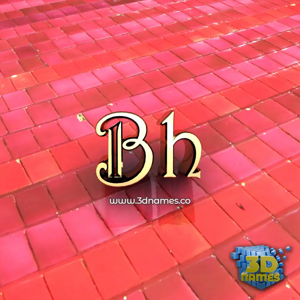 bh in Red Tiles style - 3D name wallpaper