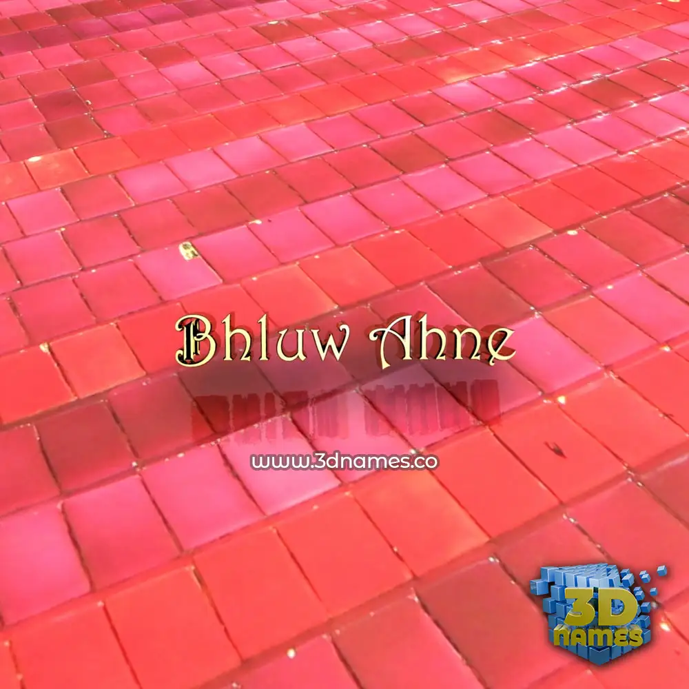 bhluw ahne in Red Tiles style - 3D name wallpaper
