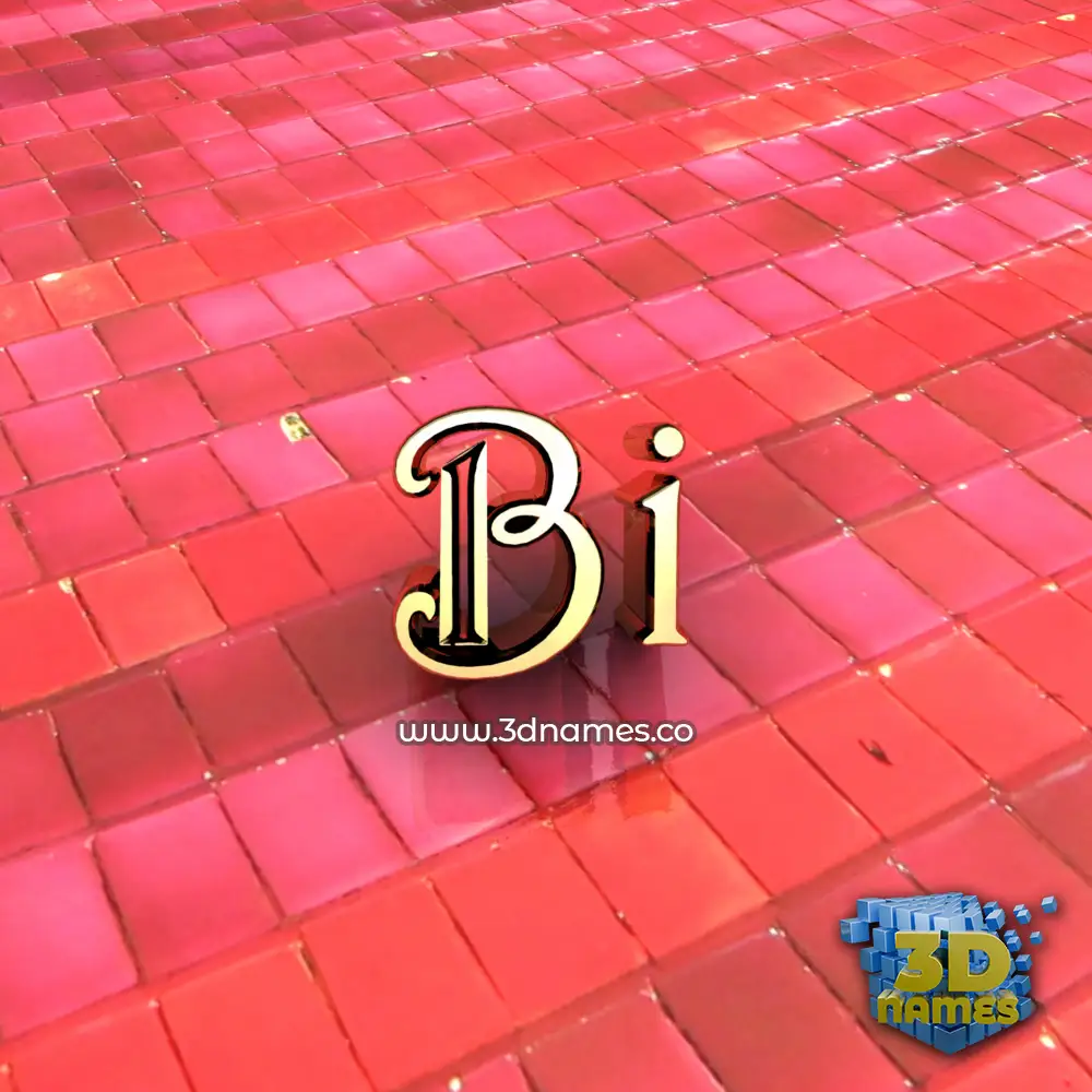 bi in Red Tiles style - 3D name wallpaper