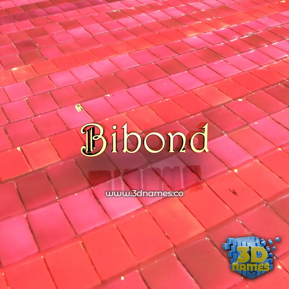 bibond in Red Tiles style - 3D name wallpaper