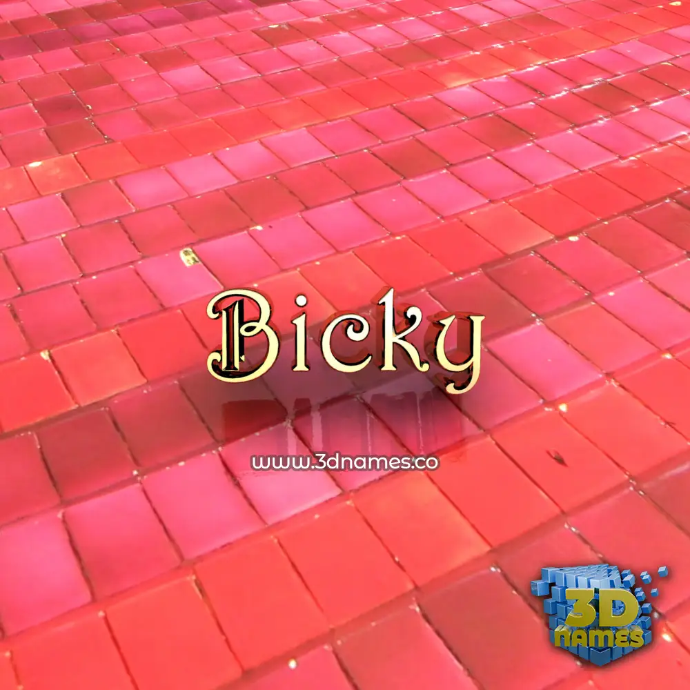 bicky in Red Tiles style - 3D name wallpaper