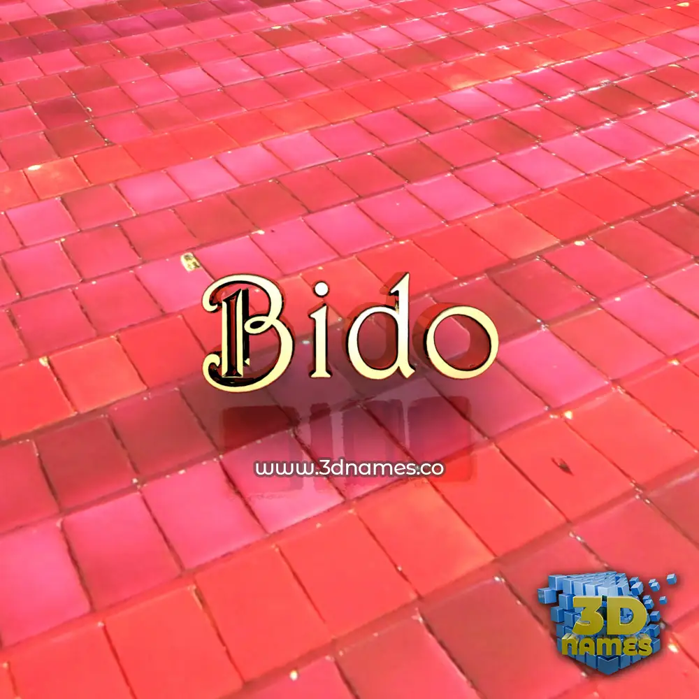 bido in Red Tiles style - 3D name wallpaper