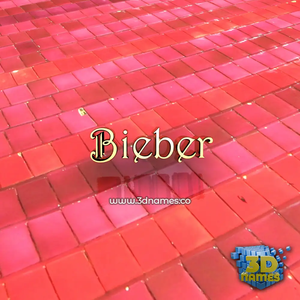 bieber in Red Tiles style - 3D name wallpaper