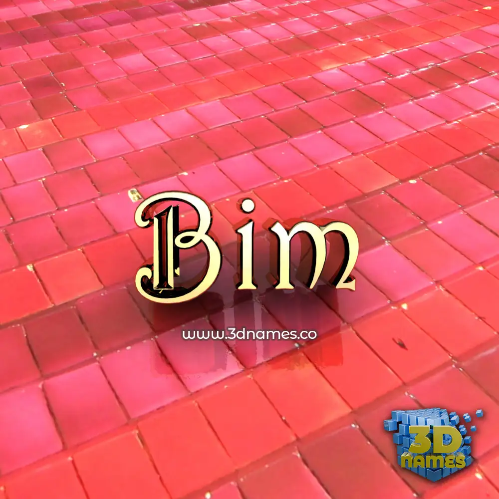 bim in Red Tiles style - 3D name wallpaper