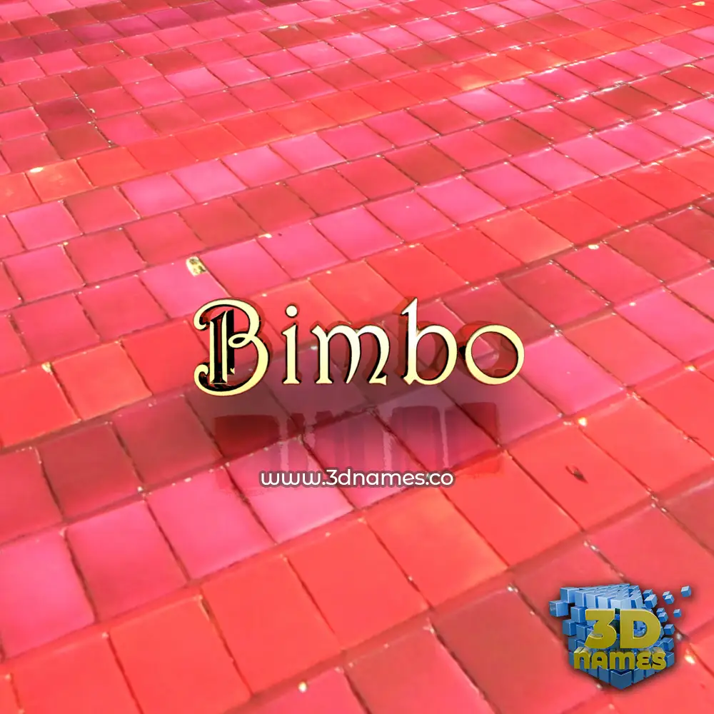 bimbo in Red Tiles style - 3D name wallpaper