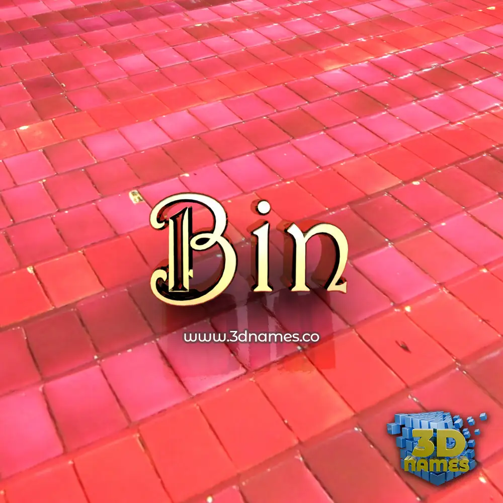 bin in Red Tiles style - 3D name wallpaper