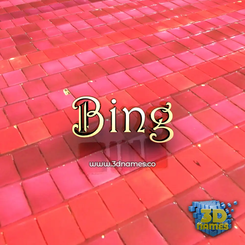 bing in Red Tiles style - 3D name wallpaper