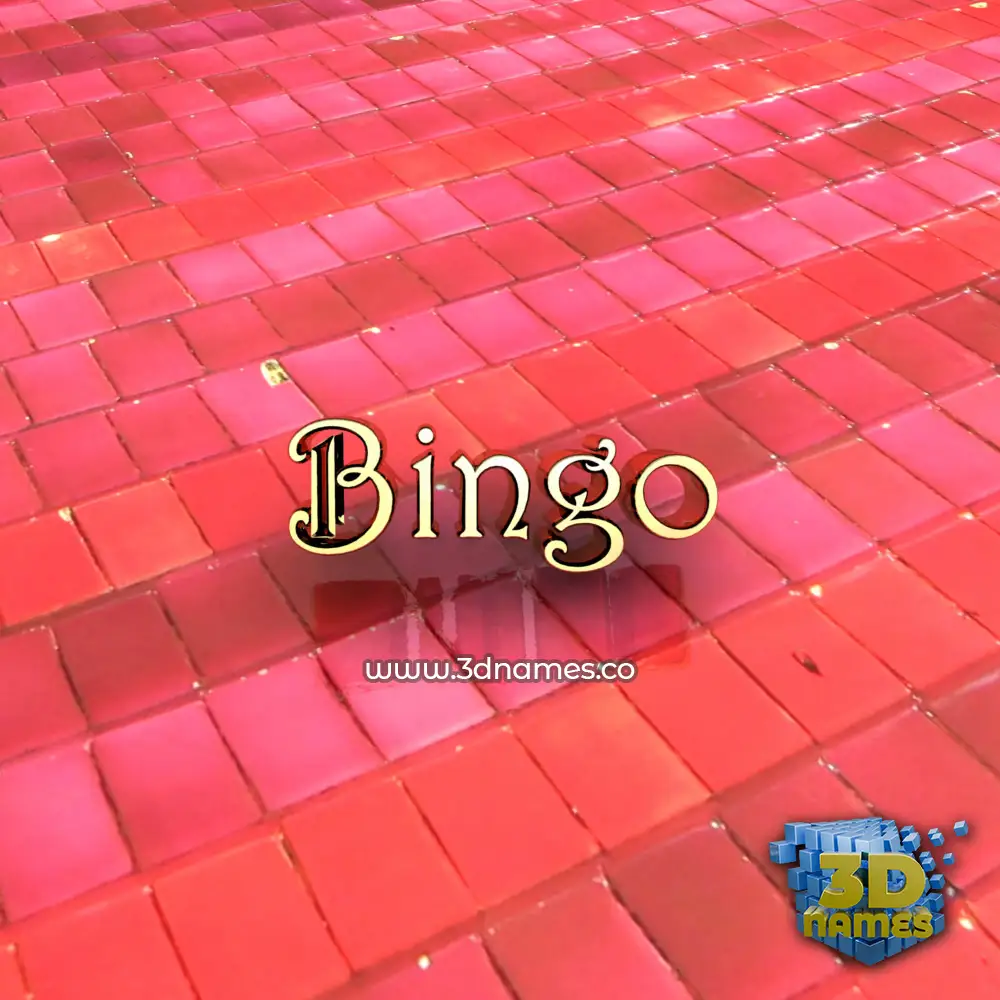bingo in Red Tiles style - 3D name wallpaper