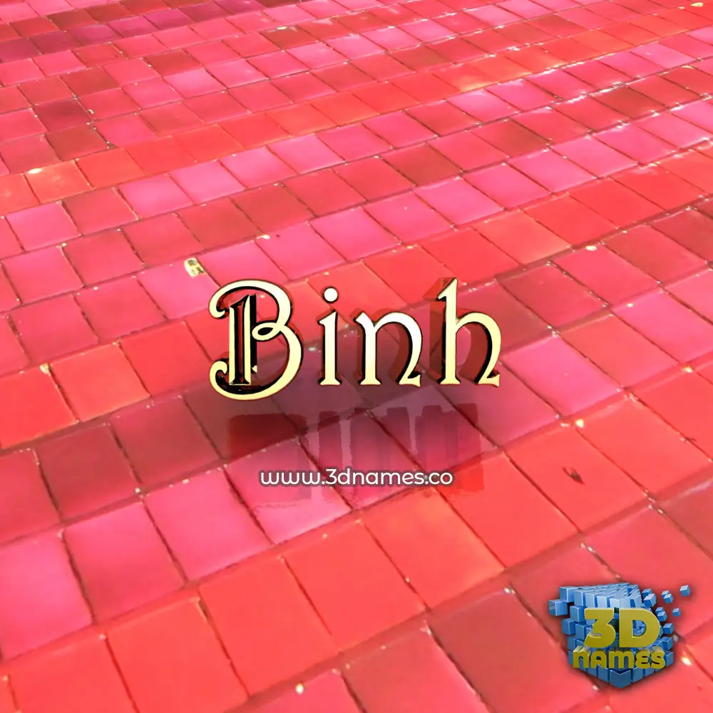 binh in Red Tiles style - 3D name wallpaper