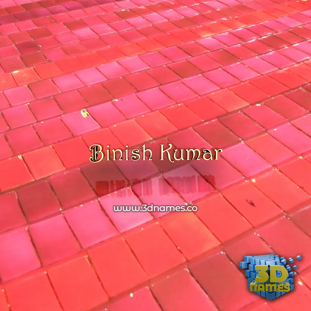 binish kumar in Red Tiles style - 3D name wallpaper