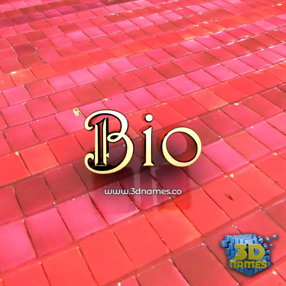 bio in Red Tiles style - 3D name wallpaper