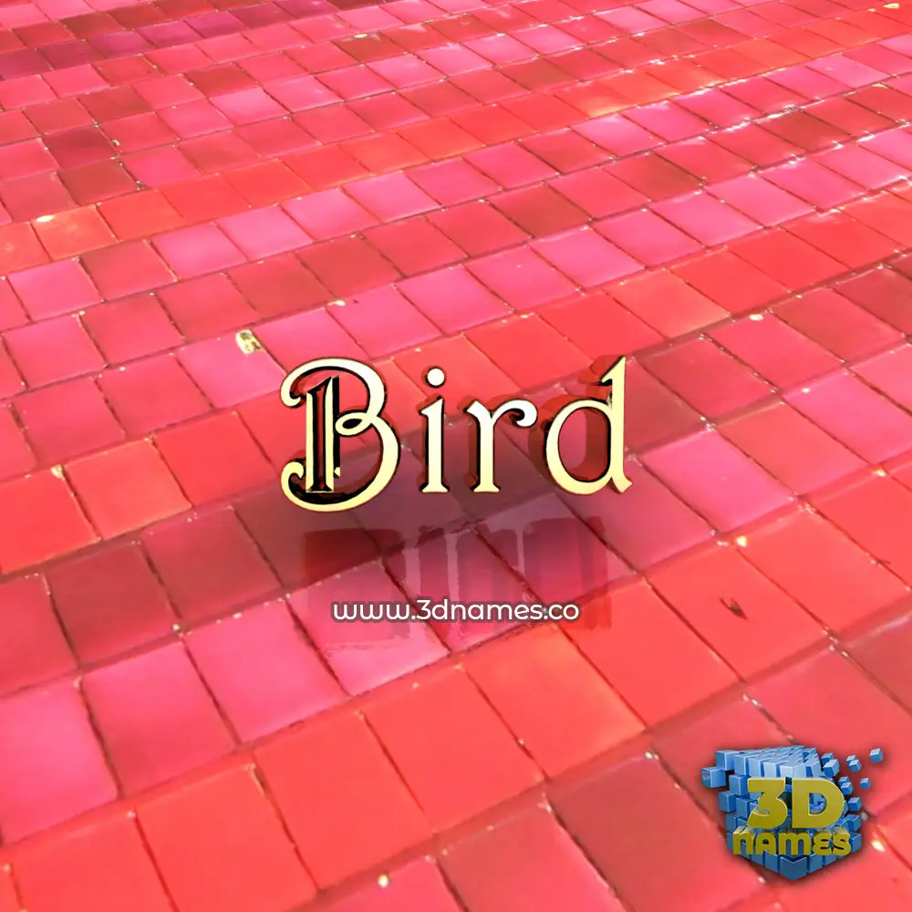bird in Red Tiles style - 3D name wallpaper
