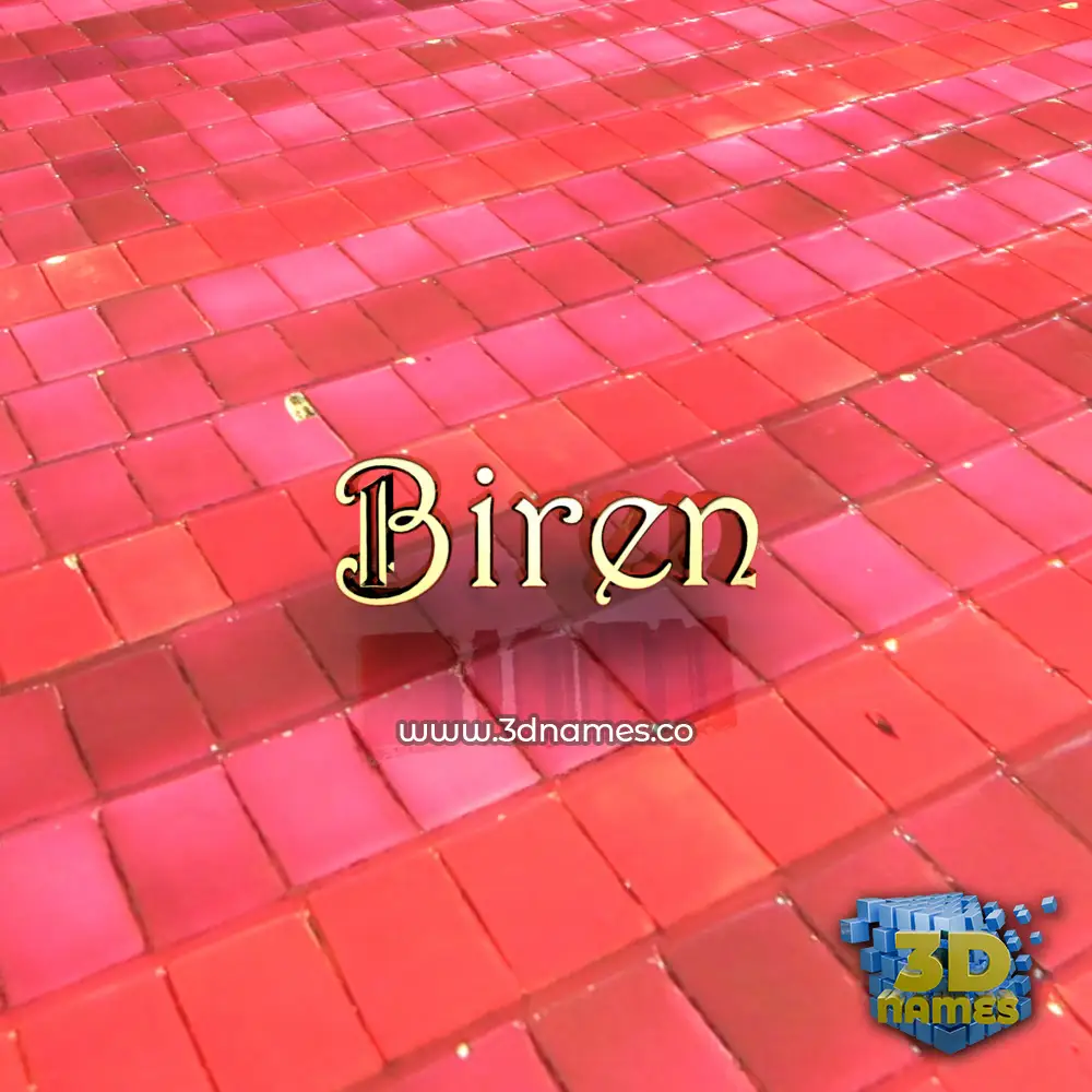 biren in Red Tiles style - 3D name wallpaper