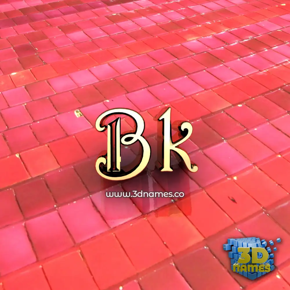 bk in Red Tiles style - 3D name wallpaper