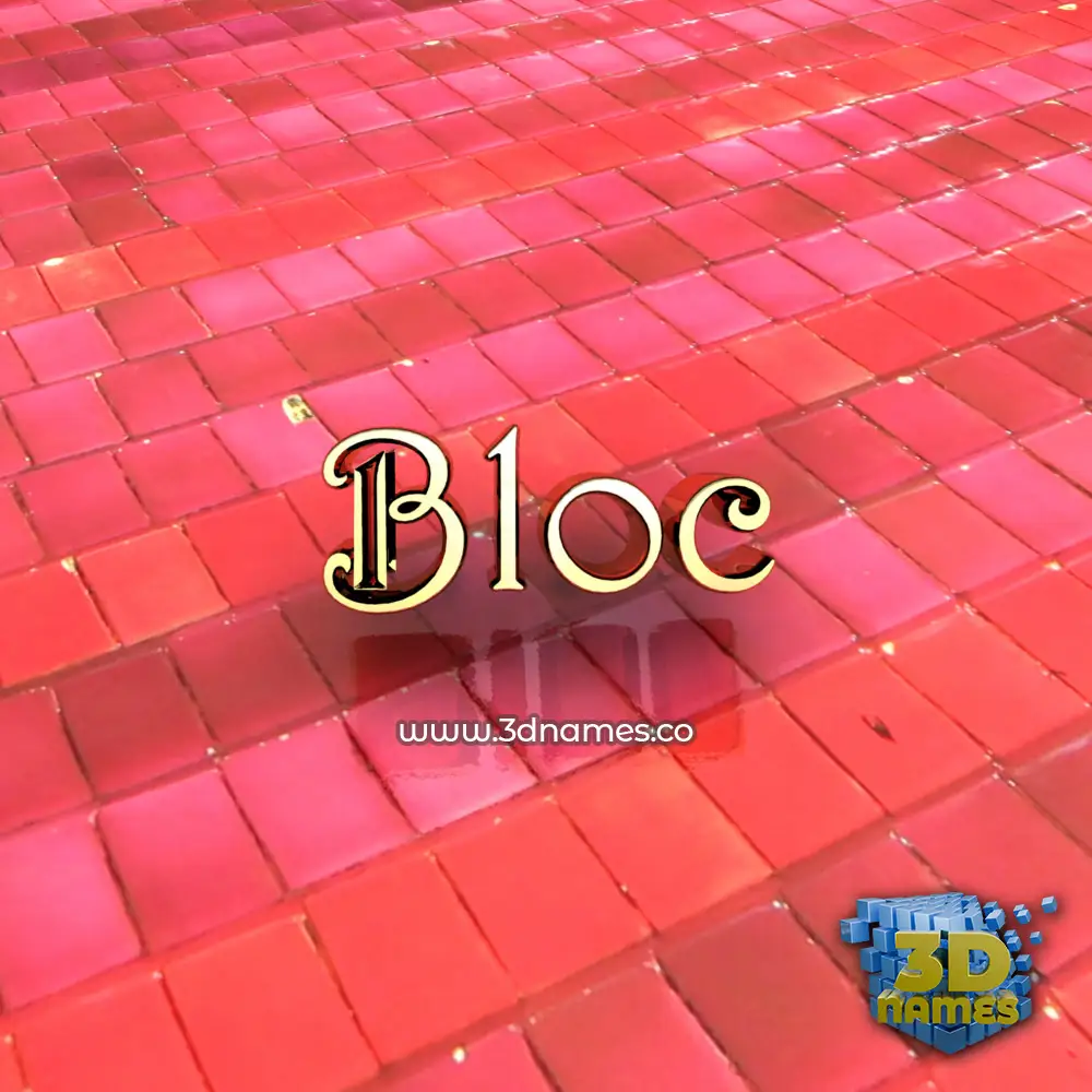 bloc in Red Tiles style - 3D name wallpaper