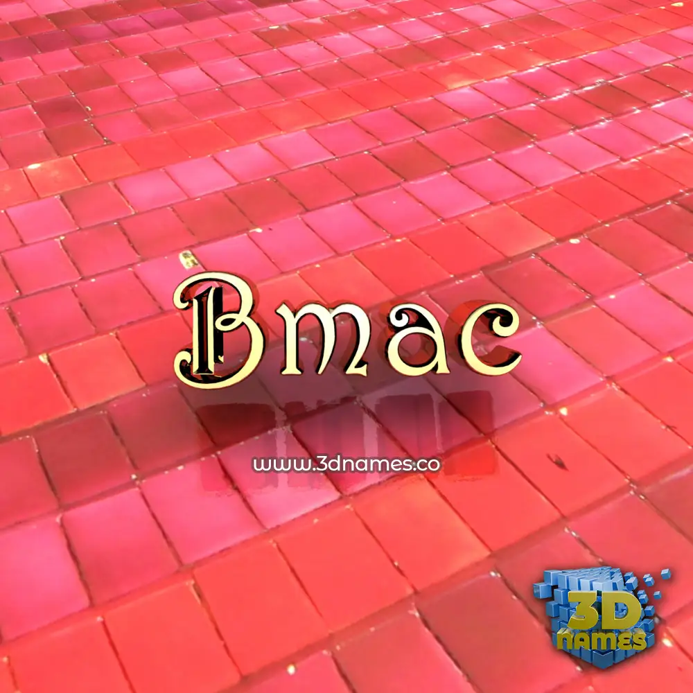 bmac in Red Tiles style - 3D name wallpaper