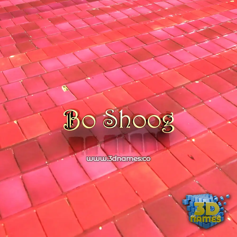 bo shoog in Red Tiles style - 3D name wallpaper