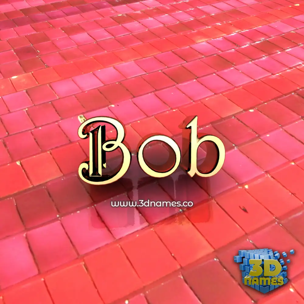 bob in Red Tiles style - 3D name wallpaper