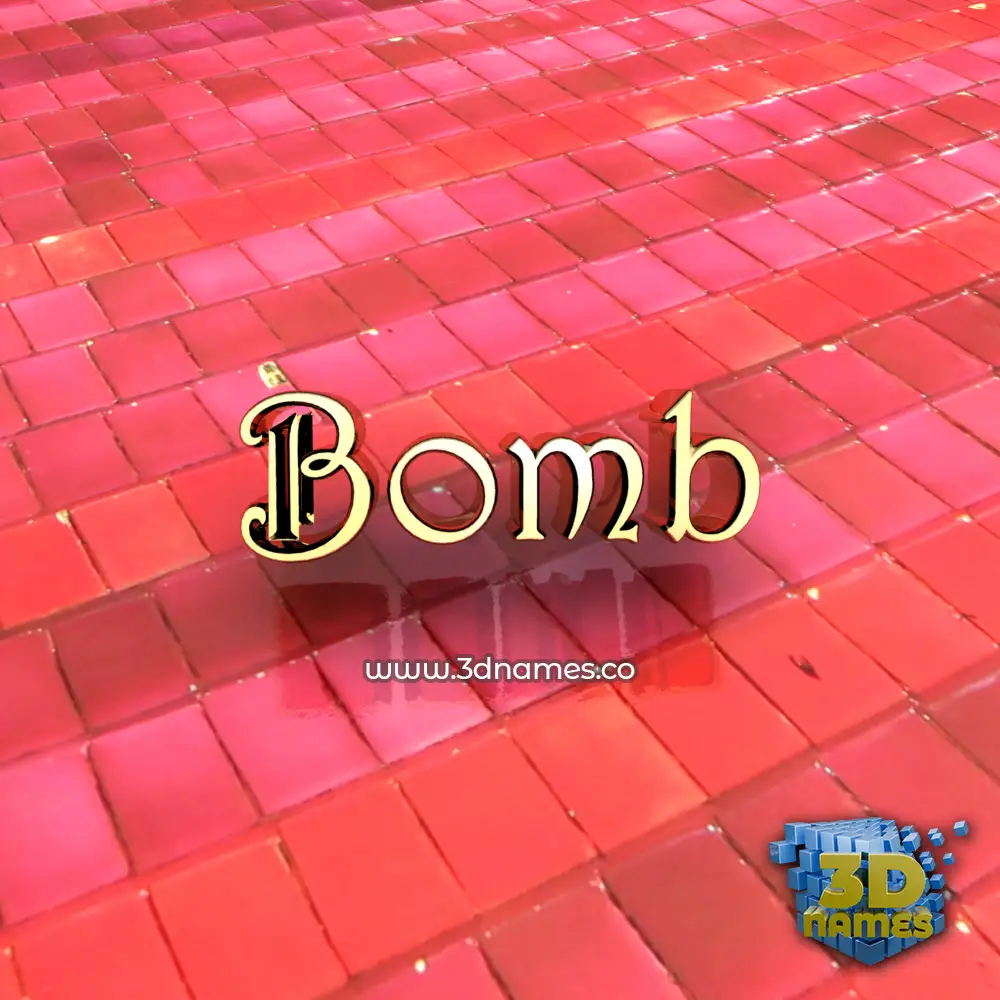 bomb in Red Tiles style - 3D name wallpaper
