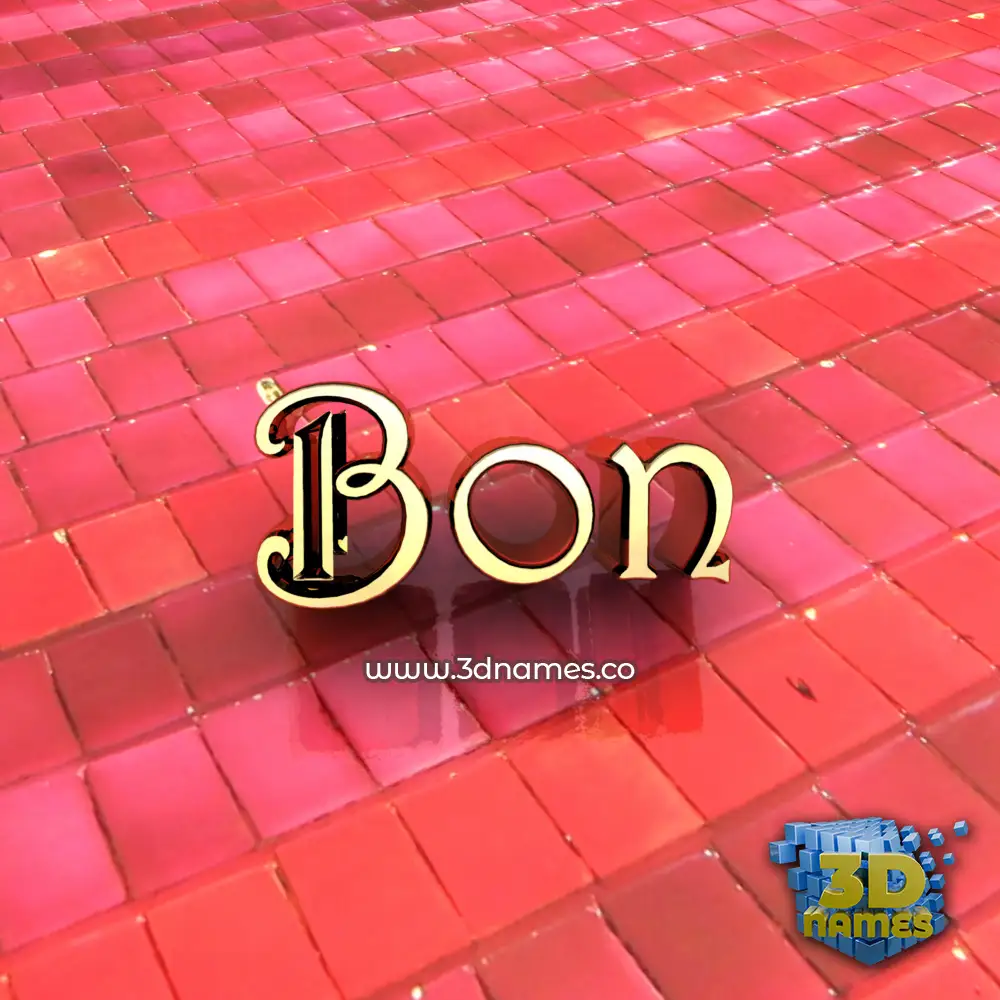 bon in Red Tiles style - 3D name wallpaper