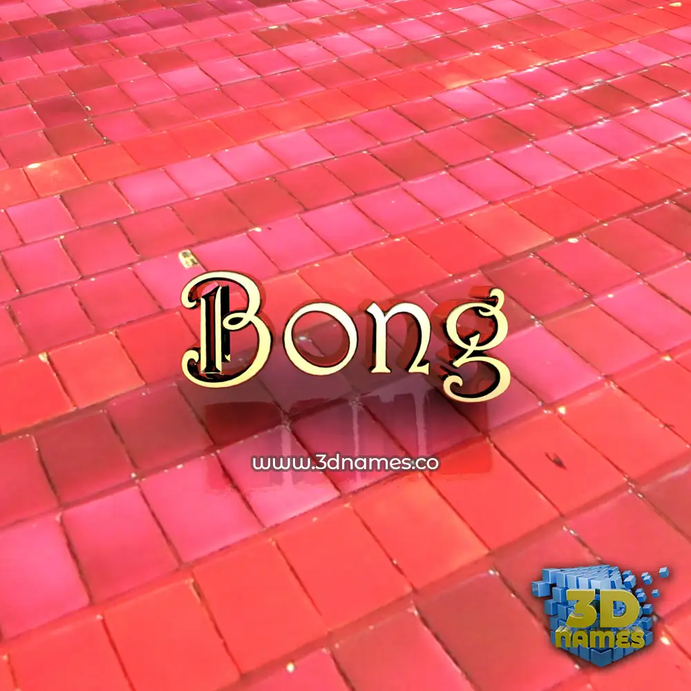 bong in Red Tiles style - 3D name wallpaper