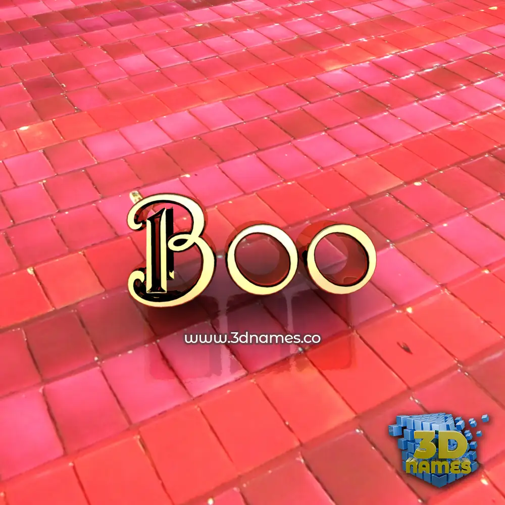 boo in Red Tiles style - 3D name wallpaper