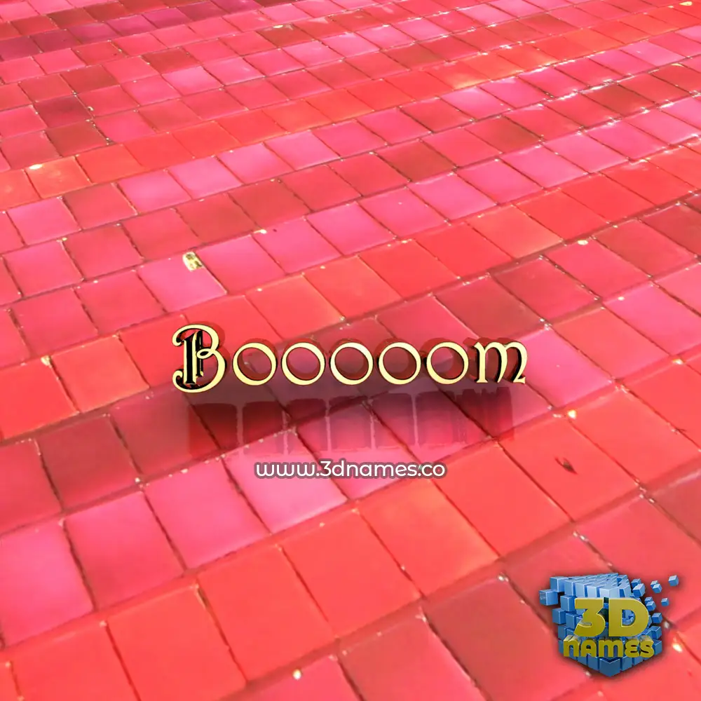 booooom in Red Tiles style - 3D name wallpaper