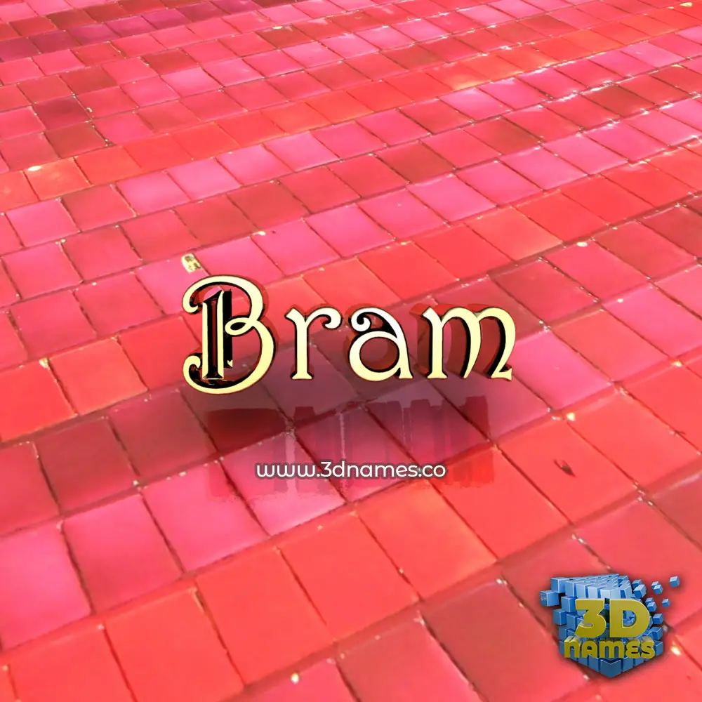 bram in Red Tiles style - 3D name wallpaper