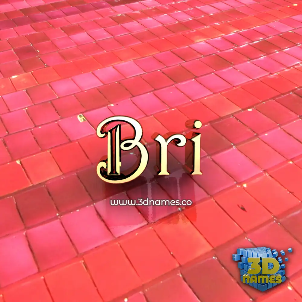 bri in Red Tiles style - 3D name wallpaper
