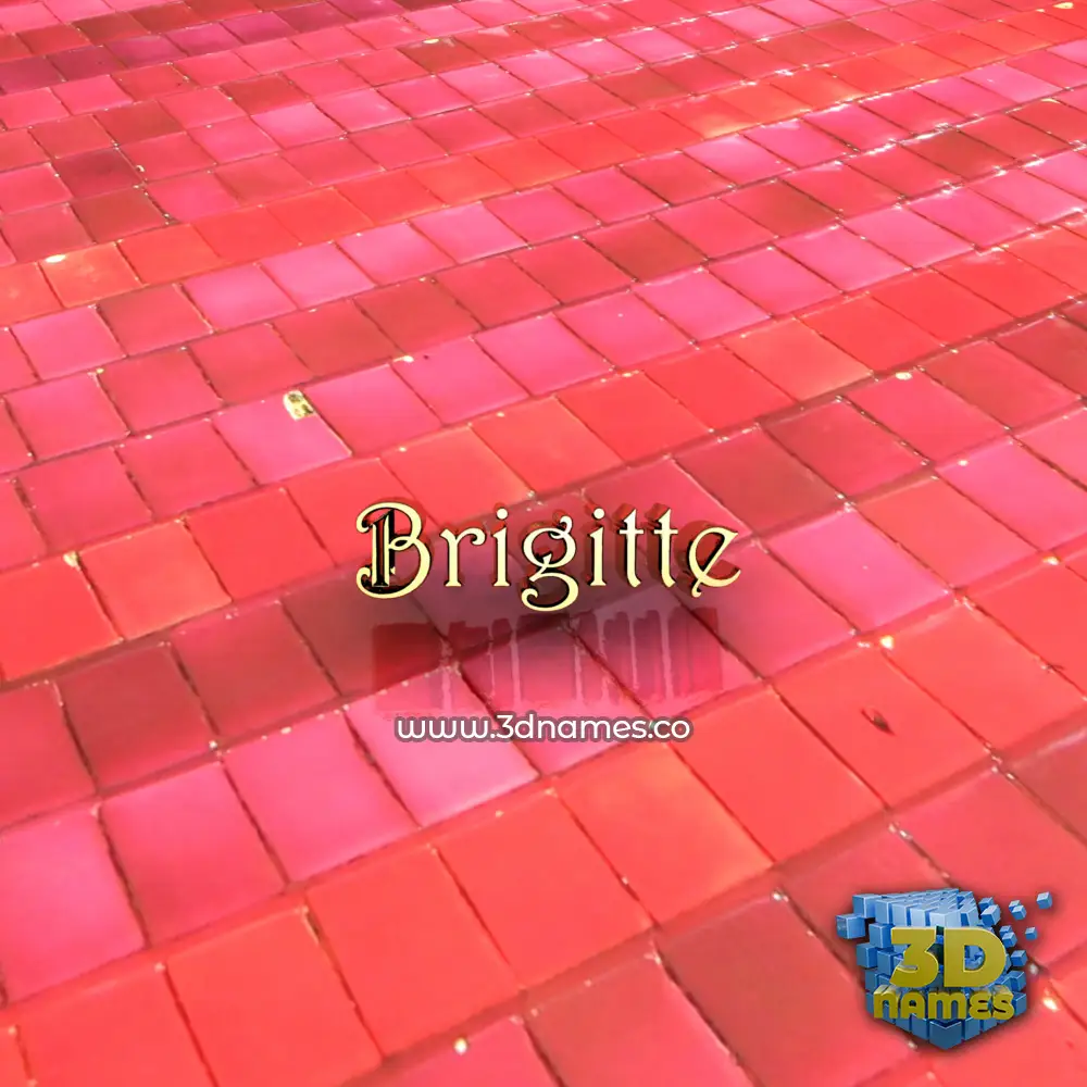 brigitte in Red Tiles style - 3D name wallpaper