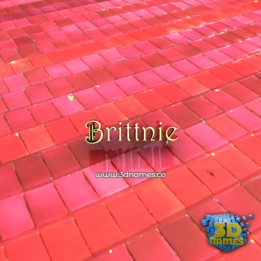 brittnie in Red Tiles style - 3D name wallpaper