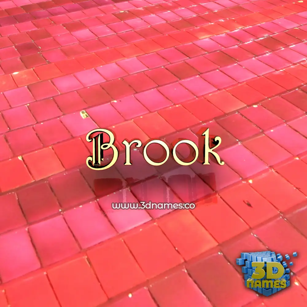 brook in Red Tiles style - 3D name wallpaper