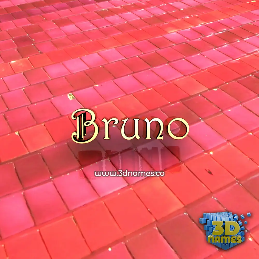 bruno in Red Tiles style - 3D name wallpaper
