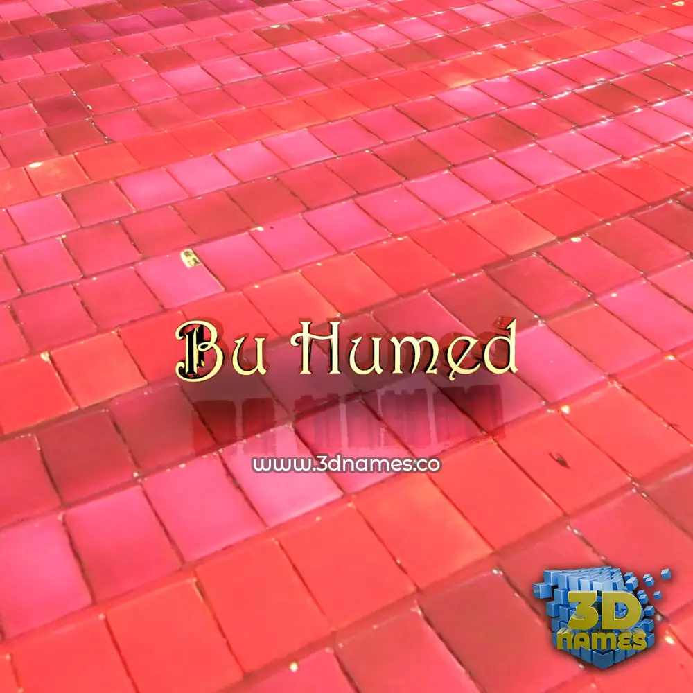 bu humed in Red Tiles style - 3D name wallpaper