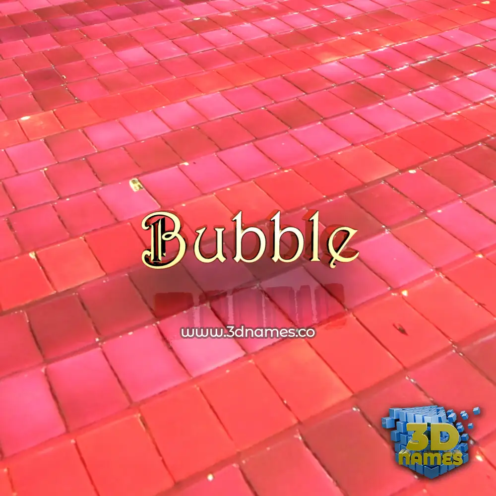 bubble in Red Tiles style - 3D name wallpaper