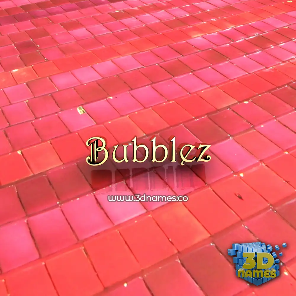 bubblez in Red Tiles style - 3D name wallpaper