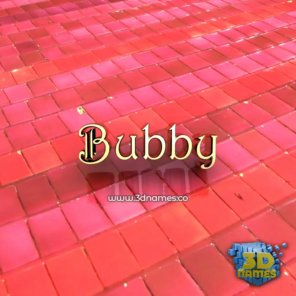 bubby in Red Tiles style - 3D name wallpaper