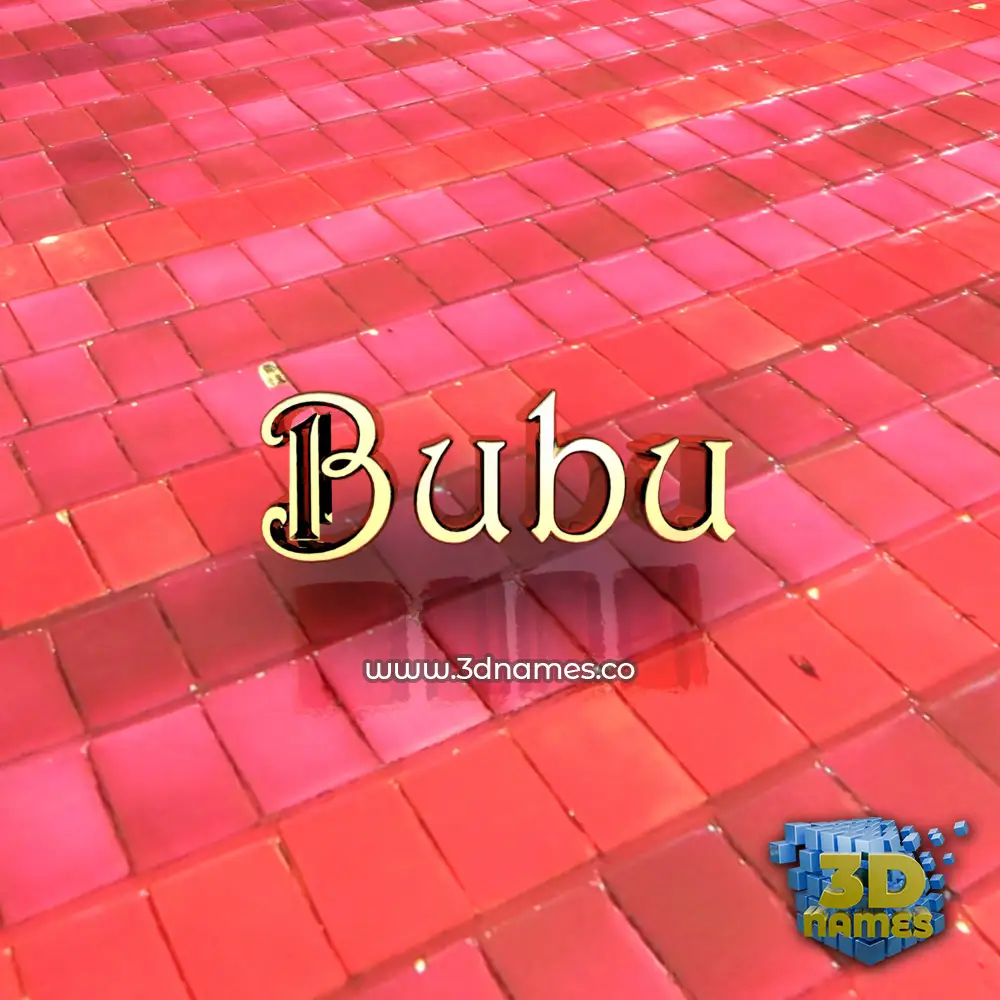 bubu in Red Tiles style - 3D name wallpaper