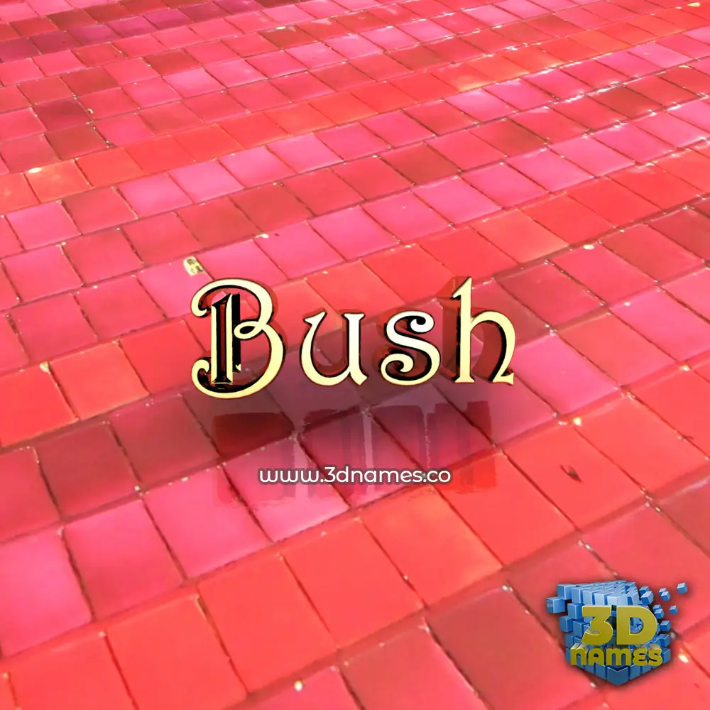 bush in Red Tiles style - 3D name wallpaper
