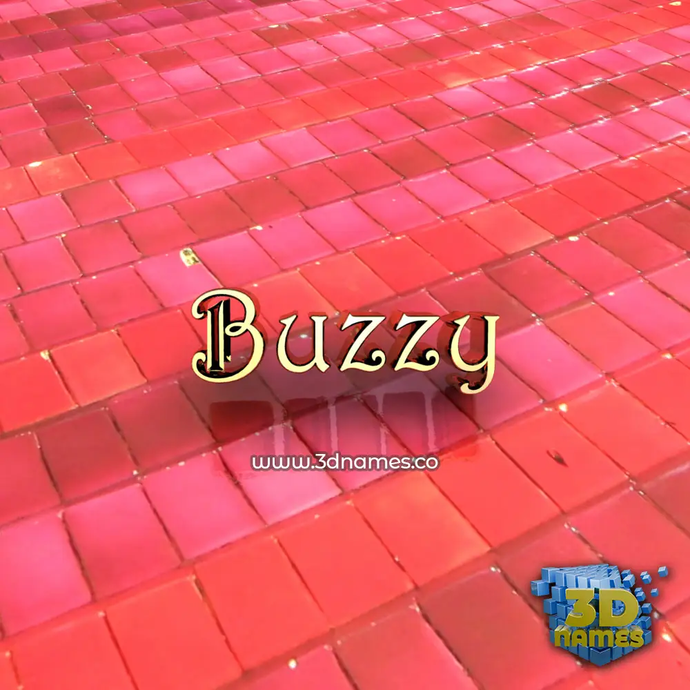 buzzy in Red Tiles style - 3D name wallpaper