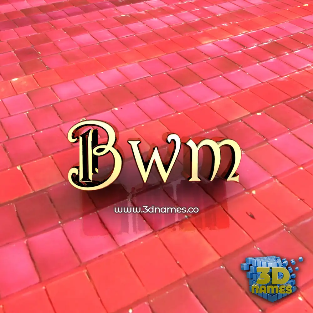 bwm in Red Tiles style - 3D name wallpaper