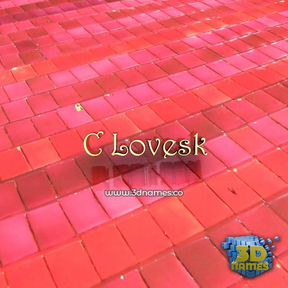 c lovesk in Red Tiles style - 3D name wallpaper