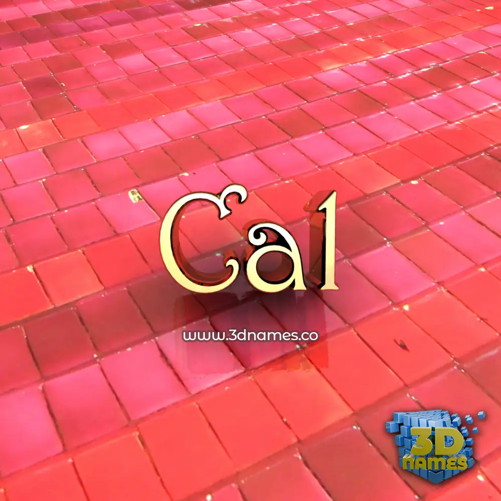cal in Red Tiles style - 3D name wallpaper