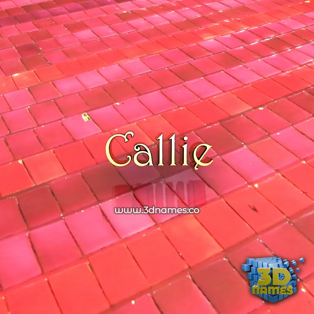 callie in Red Tiles style - 3D name wallpaper