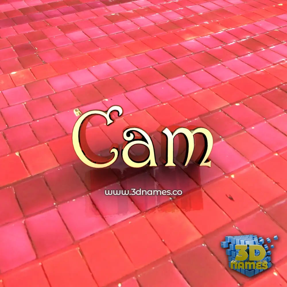 cam in Red Tiles style - 3D name wallpaper