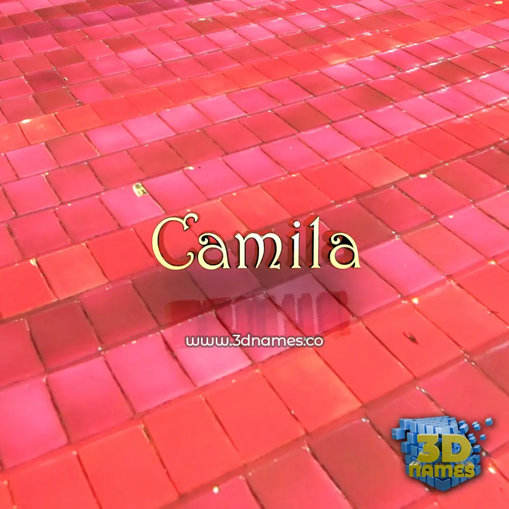 camila in Red Tiles style - 3D name wallpaper